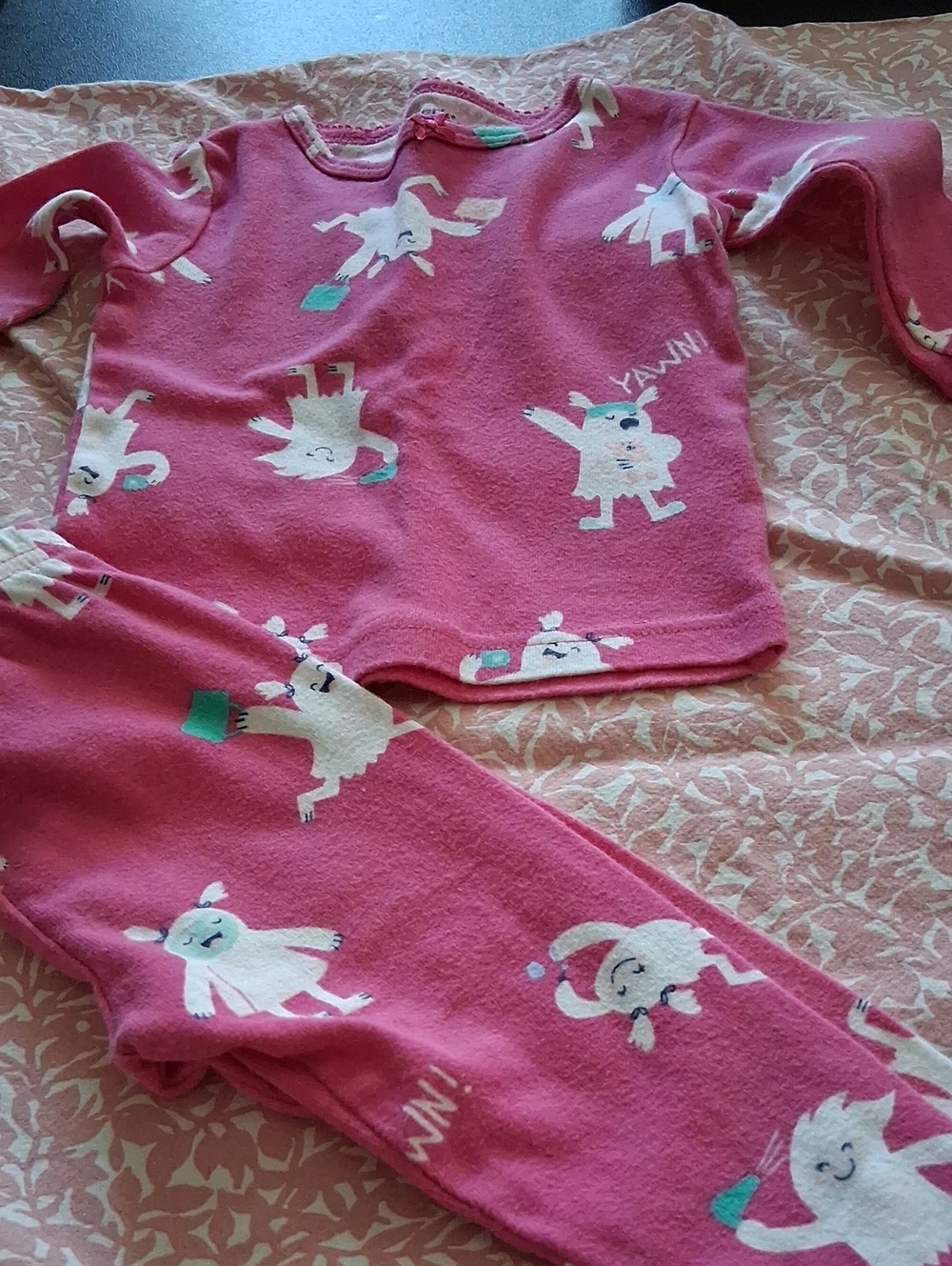 Carter's Pink Girls' Llama Print Pajama Set